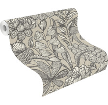 Tapet vlies 555332 Lirico model floral bej/negru 10,05x0,53 m