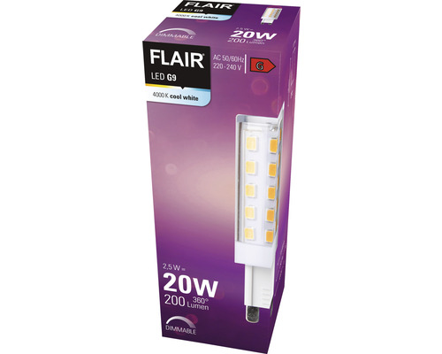 Ambalaj bec LED Flair G9 reglabil cu 4000 Kelvin în culoarea luminii Cool White