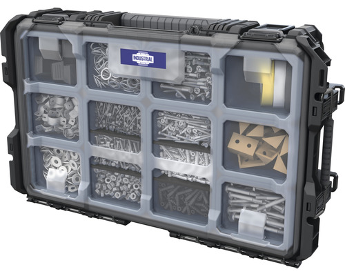 Cutie de sortiment cu șuruburi, piulițe și piese mici