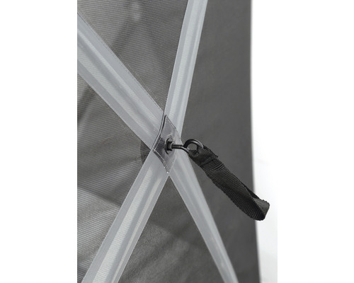 Imagine detaliată a unui pavilion cu ochet și bandă de fixare