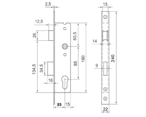Desen tehnic al unei broaște îngropate cu dimensiuni