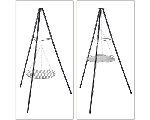 Grătar rotativ cu trepied și grătar de grătar