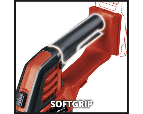 Prim-plan cu un fierăstrău de crengi cu acumulator și mâner moale