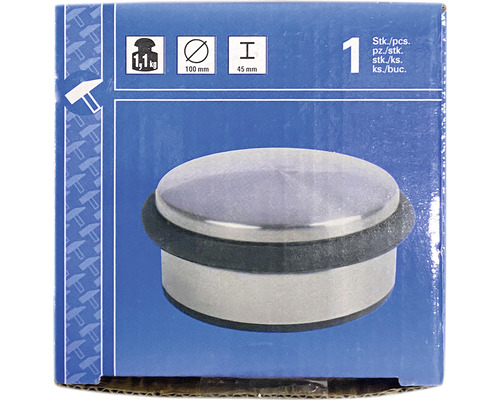 Opriitor de ușă din metal, diametru 100 mm, înălțime 45 mm, 1,1 kg