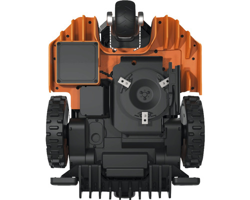 Vizualizare detaliată a robotului de tuns iarba de dedesubt