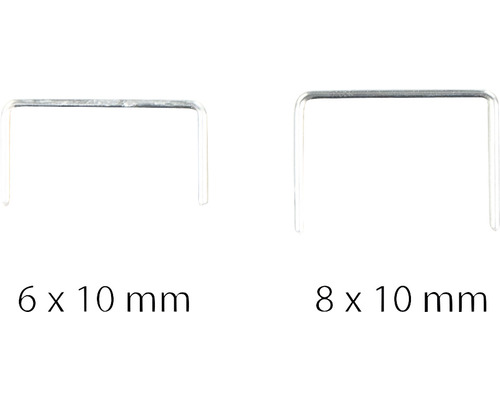 Două capse de dimensiuni 6 x 10 milimetri și 8 x 10 milimetri