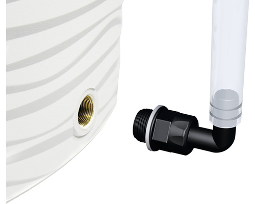 Imagine detaliată a unui set de admisie pentru butoiul de apă de ploaie