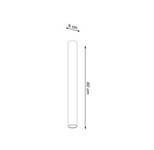 Desenul unei țevi cu dimensiunile de 6 cm diametru și 60 cm lungime