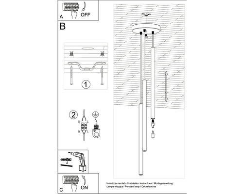 Instrucțiuni de montaj pentru o lampă suspendată