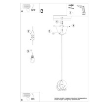 Instrucțiuni de montaj pentru o lampă suspendată sau de tavan.