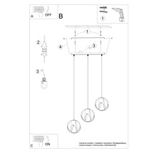 Instrucțiuni de montaj pentru o lampă de tavan cu trei lumini