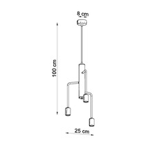 Desen tehnic al unei lămpi suspendate cu dimensiuni