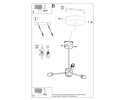Instrucțiuni de instalare pentru o plafonieră