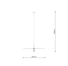 Lumină suspendată cu o lungime de 150 cm și o lățime de 60 cm.