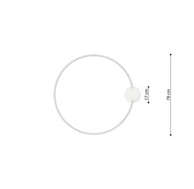 Desen tehnic al unei lămpi rotunde cu dimensiunile de 17 centimetri și 78 centimetri.