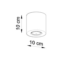 Schiță a unei lămpi de tavan cu dimensiunile de 10 pe 10 centimetri