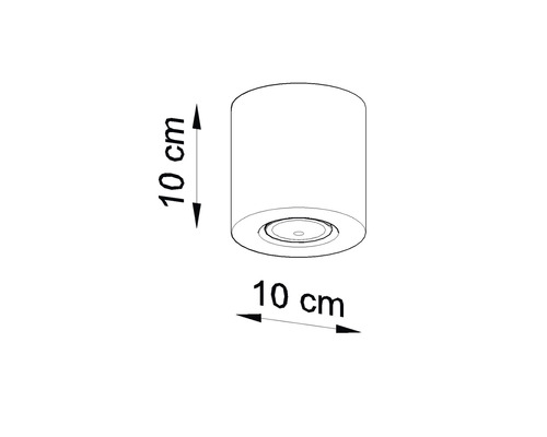 Schiță a unei lămpi de tavan cu dimensiunile de 10 pe 10 centimetri