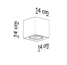 Plafonieră pătrată cu dimensiunile 14 x 14 x 14 cm