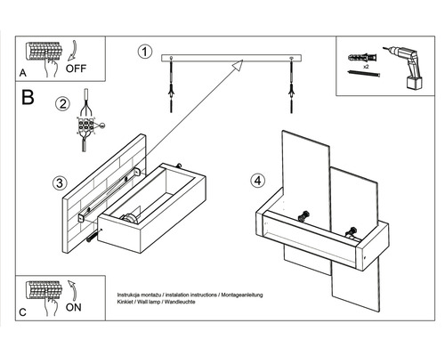 Instrucțiuni de montaj pentru o lampă de perete