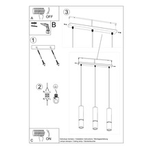 Instrucțiuni de montaj pentru o lampă de tavan cu trei lumini