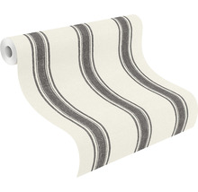 Tapet vlies 555639 Lirico model dungi alb/negru 10,05x0,53 m