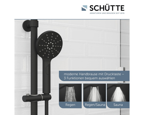 Set de duș de mână Schütte cu trei tipuri de jet pentru duș