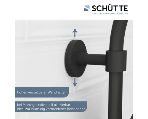 Bară de duș reglabilă în înălțime cu suport de perete