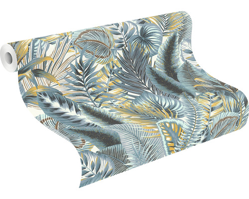 Rola de tapet cu model de frunze tropicale