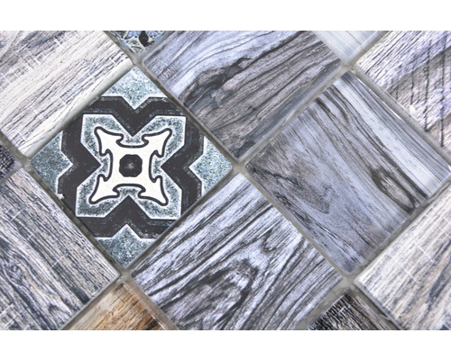 Placă de mozaic cu aspect de lemn și model