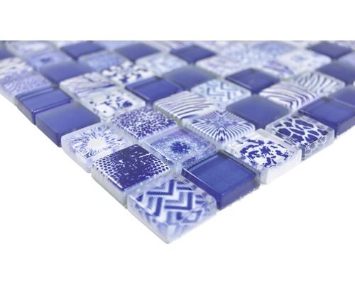 Faianță mozaic cu model albastru