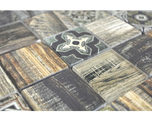 Plăci de mozaic cu design de lemn și model