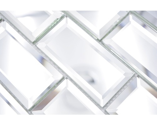 Plăci dreptunghiulare de mozaic oglindă în model herringbone