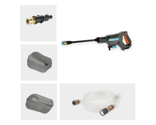 Curățător cu presiune medie pe acumulator Gardena cu accesorii