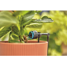 Picurător final reglabil cu egalizare Gardena racord 3/16", plastic negru