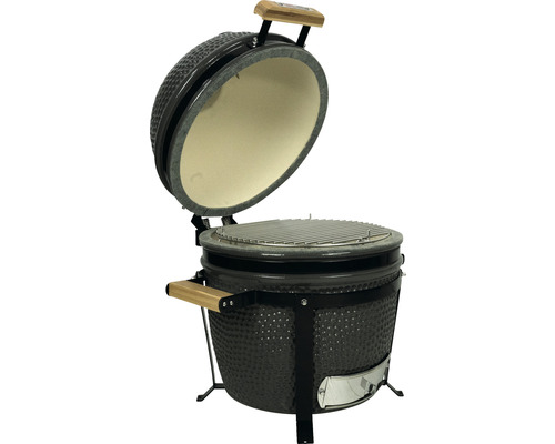 Grătar ceramic cu capac deschis și grătar