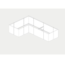 Reprezentare a unei căsuțe de grădină de colț în construcție