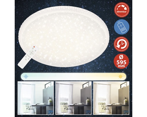 Plafonieră LED cu intensitate luminoasă reglabilă cu telecomandă, diametru 595 milimetri