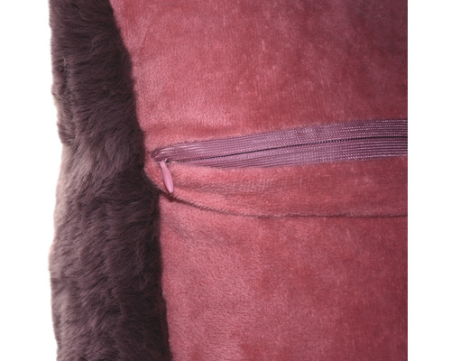 Pernă decorativă cu fermoar și margine de blană
