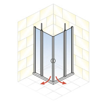 Cabină de duș pătrată Schulte Lugano, 90x90x180 cm, sticlă securizată transparentă, profil alb