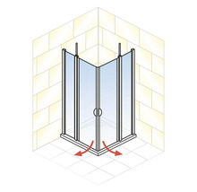 Cabină de duș pătrată Schulte Lugano, 90x90x180 cm, sticlă securizată transparentă, profil alunatur-thumb-3