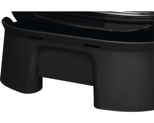 Vizualizare detaliată a unui cuptor negru cu picioare