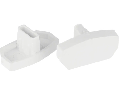 Două cleme de fixare din plastic alb