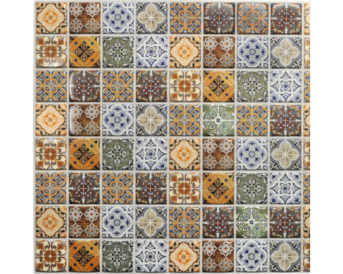 Model realizat din mai multe plăci decorative pătrate mici