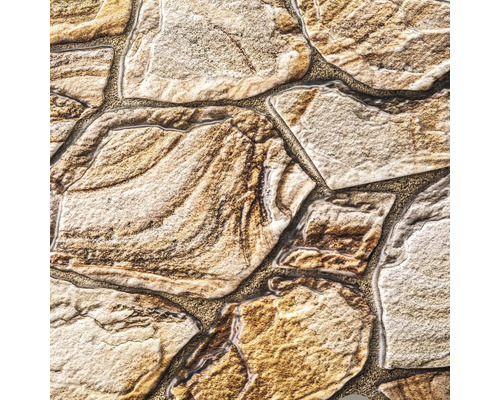 Prim-plan al unei plăci de perete cu aspect de piatră