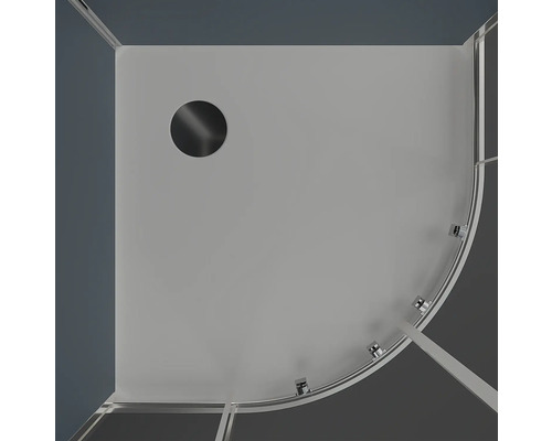 Cabină de duș de sus cu scurgere și colț rotunjit