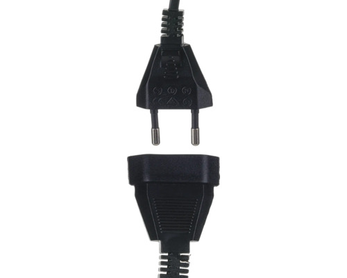 Ștecher și priză euro negre pentru cablu de alimentare