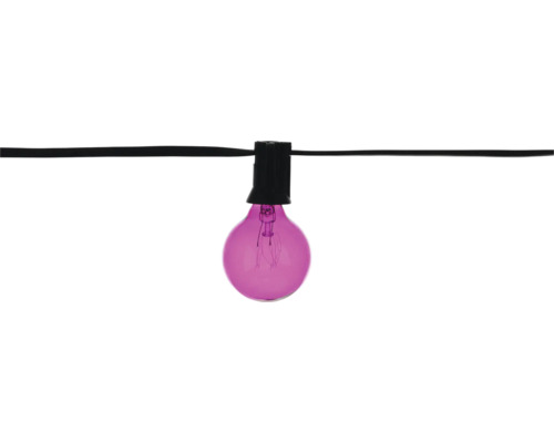Șir de lumini cu un bec roz