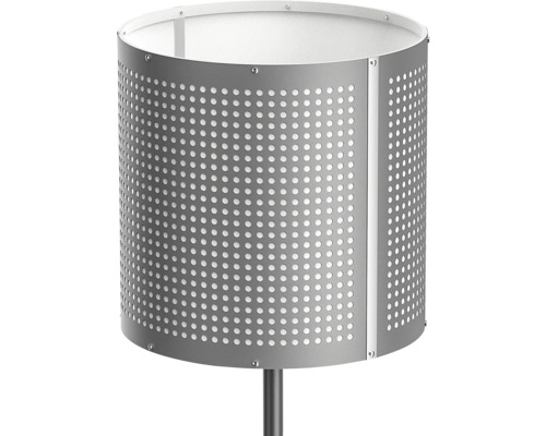 Lampă de podea cu arbore metalic perforat