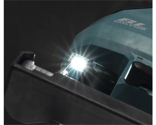 Prim-plan cu un ferăstrău vertical cu iluminare LED pornită