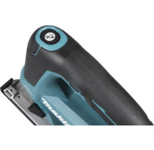 Detaliu al fierăstrăului vertical Makita cu buton de blocare